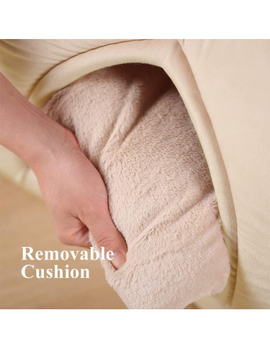 Cama para Gatos KASENTEX 48.3 cm Beige 2-en-1 Lavable