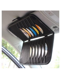 Organizador de Visera de Coche Aturmon, Plegable, 14 CDs, Negro