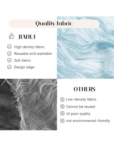 Caminito de Mesa de Gasa Boho JEVIX 35x300 cm Azul Polvoriento