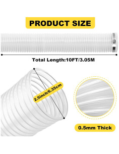 Manguera de Recolección de Polvo 6.35 cm x 3 m PVC NICALAS 2