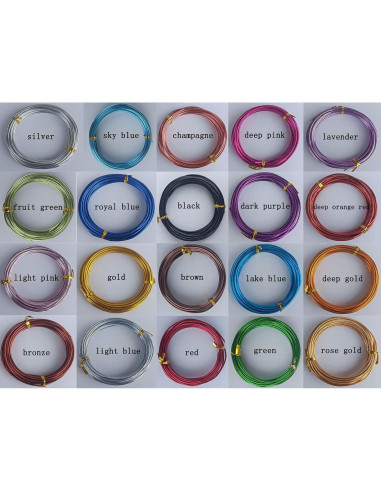 Alambre de Aluminio para Manualidades Caimo 100m 20 Colores 2mm