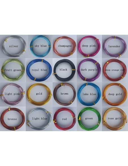 Alambre de Aluminio para Manualidades Caimo 100m 20 Colores 2mm