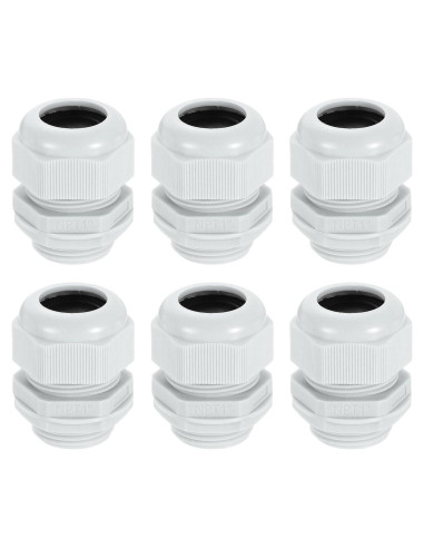 Conectores de Cable Impermeables uxcell 6 Pcs NPT 25mm Gris