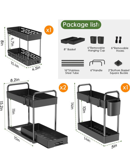 Organizadores Bajo el Fregadero ZIZOTI - 4 Piezas Apilables