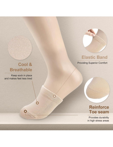 5 Pares de Calcetines Mule de Algodón Premium para Mujeres