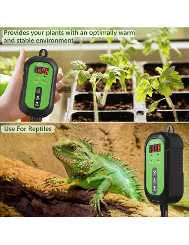 Controlador de Termostato Digital KOKOPRO para Germinación 1000W