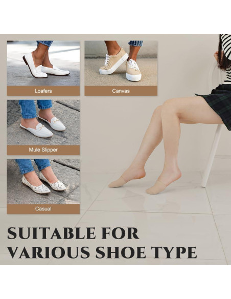 5 Pares de Calcetines Mule de Algodón Premium para Mujeres