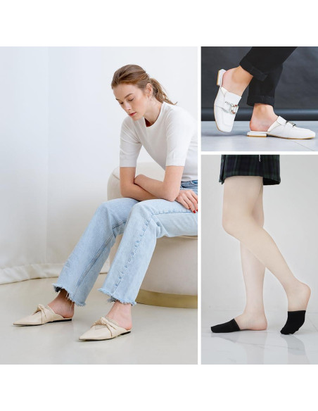 5 Pares de Calcetines Mule de Algodón Premium para Mujeres