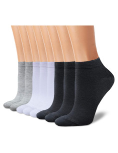 8 Pares de Calcetines de Tobillo Antideslizantes CHARKING Mujer