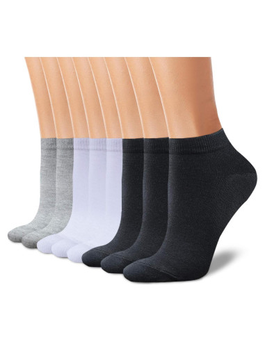 8 Pares de Calcetines de Tobillo Antideslizantes CHARKING Mujer