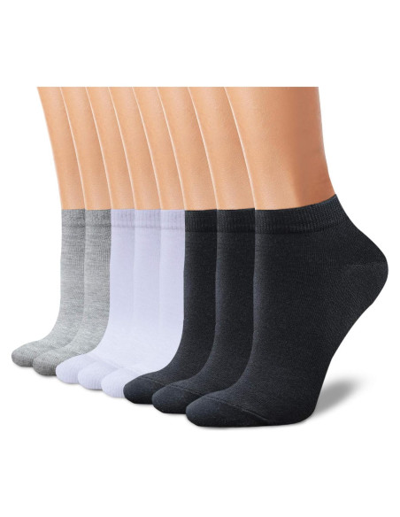 8 Pares de Calcetines de Tobillo Antideslizantes CHARKING Mujer