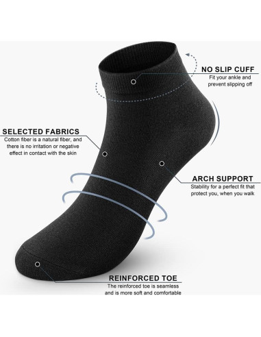 8 Pares de Calcetines de Tobillo Antideslizantes CHARKING Mujer