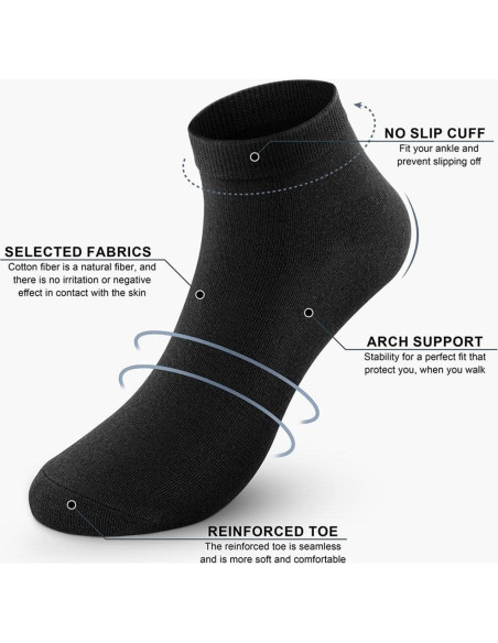 8 Pares de Calcetines de Tobillo Antideslizantes CHARKING Mujer