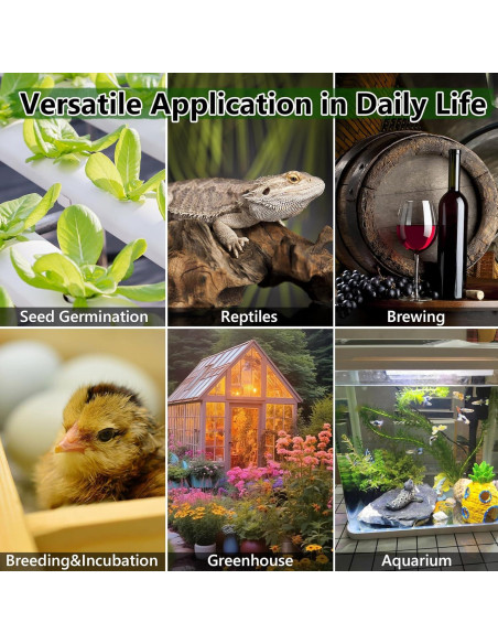 Controlador de Termostato Digital KOKOPRO para Germinación 1000W