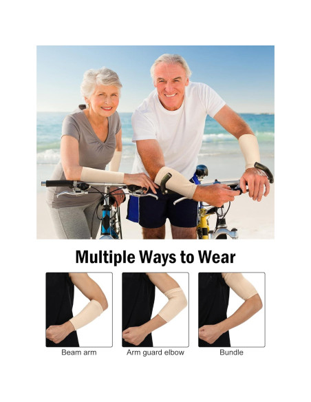 Janmercy 9 Pares Protectores de Brazo para Piel Delgada Beige