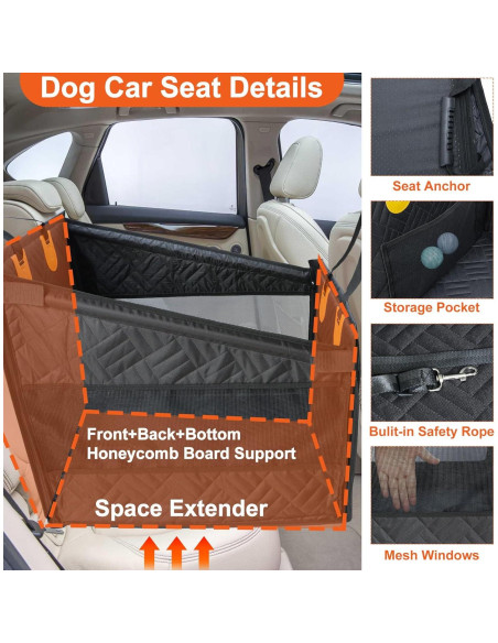 Hamaca para Perros Mediana RZFFJ - Funda Asiento Trasero Negra