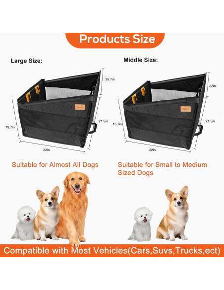 Hamaca para Perros Mediana RZFFJ - Funda Asiento Trasero Negra