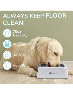 Cuenco de Agua Sin Derrames LumoLeaf 2L para Perros Gris 2