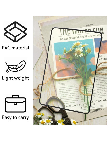 4 Lentes de Aumento 3X Dimeho para Lectura - Lupa Fresnel