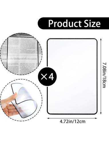 4 Lentes de Aumento 3X Dimeho para Lectura - Lupa Fresnel
