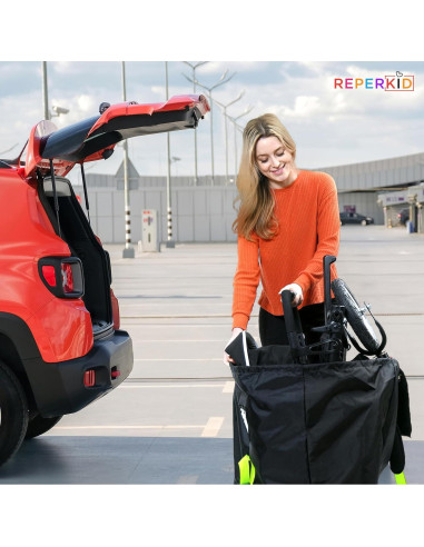 Bolsa de Carrito Grande Reperkid Negra y Verde 119x61x38cm