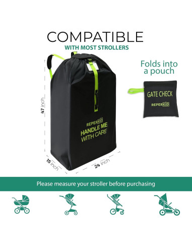 Bolsa de Carrito Grande Reperkid Negra y Verde 119x61x38cm