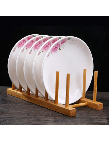 Organizador de Platos de Bambú Kunovo 11.7x15.5 cm Ecológico