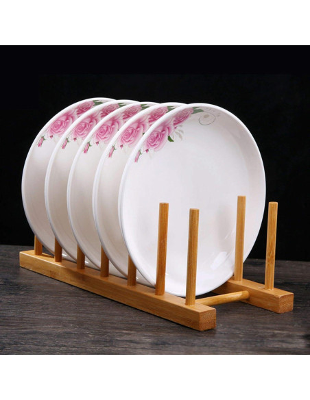 Organizador de Platos de Bambú Kunovo 11.7x15.5 cm Ecológico