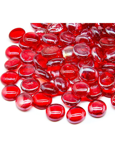 Perlas de Vidrio Brillantes TWINKLING 17-19mm Tarro 454g Rojo