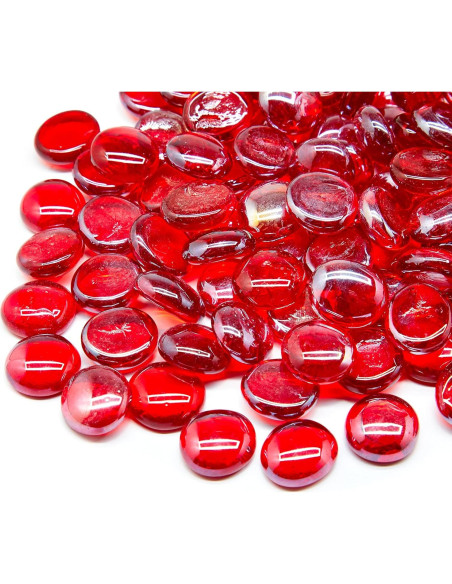 Perlas de Vidrio Brillantes TWINKLING 17-19mm Tarro 454g Rojo