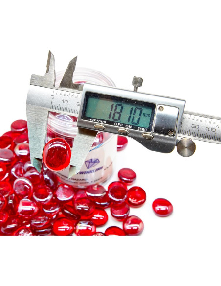 Perlas de Vidrio Brillantes TWINKLING 17-19mm Tarro 454g Rojo