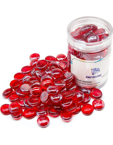 Perlas de Vidrio Brillantes TWINKLING 17-19mm Tarro 454g Rojo
