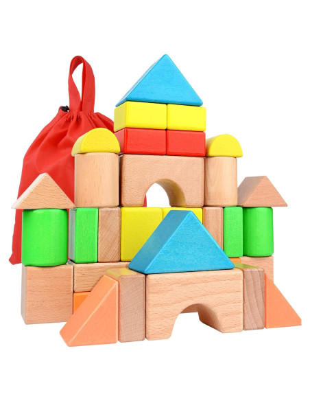 Juego de Bloques de Madera Grandes Migargle 32 Piezas Educativos