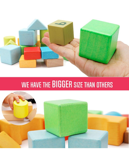 Juego de Bloques de Madera Grandes Migargle 32 Piezas Educativos