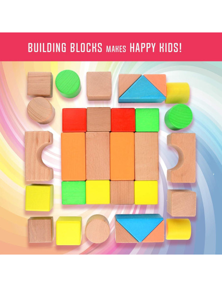 Juego de Bloques de Madera Grandes Migargle 32 Piezas Educativos