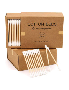 Hisopos de Algodón Orgánico Ecológicos EYX Formula - 400 Unidades