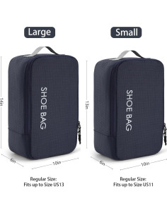MissBoy Set de 2 Bolsas de Viaje para Zapatos Azul Marino 2