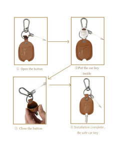 Funda de Llave de Coche Universal de Cuero - Letra Inicial Dorada 2