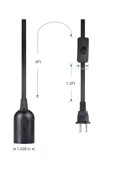 Cable de Luz Colgante con Interruptor Cable Matters 2.44m Negro