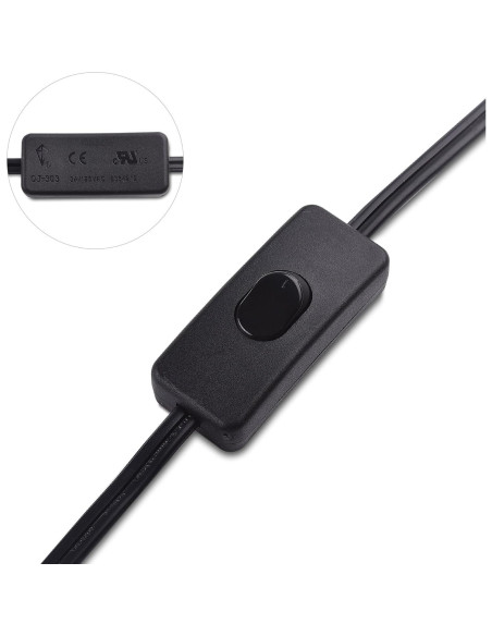 Cable de Luz Colgante con Interruptor Cable Matters 2.44m Negro