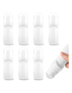 8 Botellas de Rodillo Rellenables BangBoom 50 ML Blancas