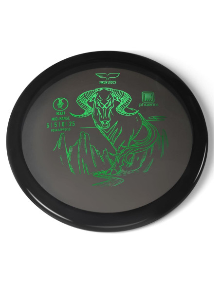 Disco de Golf Yikun PHX KUI 175g - Aprobado PDGA, Negro