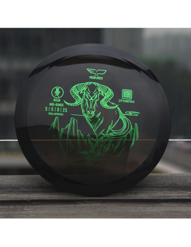 Disco de Golf Yikun PHX KUI 175g - Aprobado PDGA, Negro