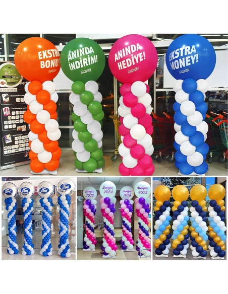 2 Juegos de Soporte de Columna de Globo Toosci 2.74m Ajustable