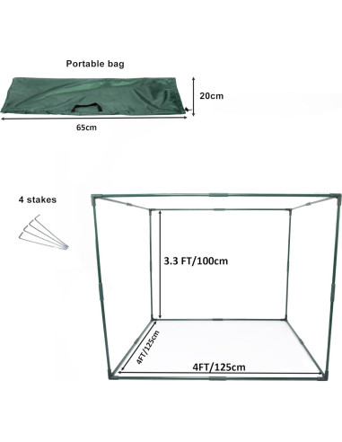 Cubierta de Malla Cuadrada 1.25m x 1.25m x 1.0m porayhut