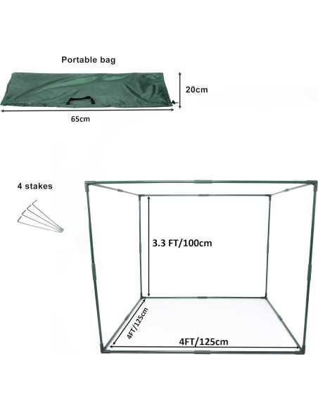 Cubierta de Malla Cuadrada 1.25m x 1.25m x 1.0m porayhut