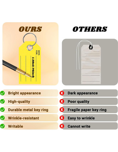 250 Etiquetas de Llave Amarillas XUWAIDSGN 3.5x7 cm