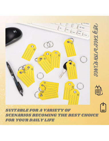 250 Etiquetas de Llave Amarillas XUWAIDSGN 3.5x7 cm