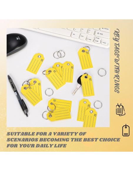 250 Etiquetas de Llave Amarillas XUWAIDSGN 3.5x7 cm