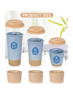 Juego de Tazas de Café de Cerámica Nucookery 3 Piezas Azul 2